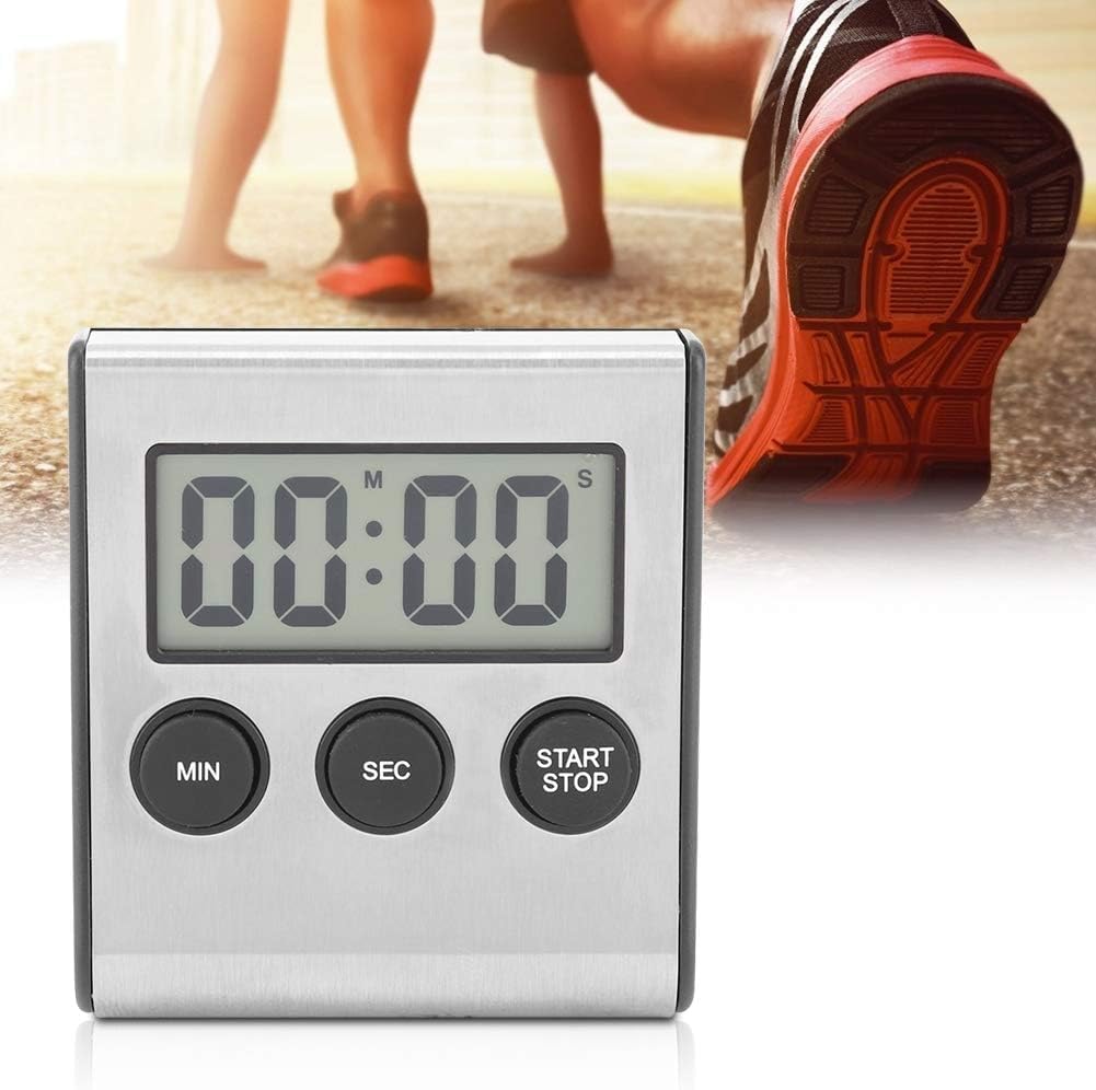 HASTHIP Kitchen Timer Digital Countdown, Magnetic Countdown Digital Timer with LCD Display, Stainless Steel Loud Alarm for Cooking Baking Gym Students HASTHIP Kitchen Timer Digital Countdown, Magnetic Countdown Digital Timer with LCD Display, Stainless Steel Loud Alarm for Cooking Baking Gym Students